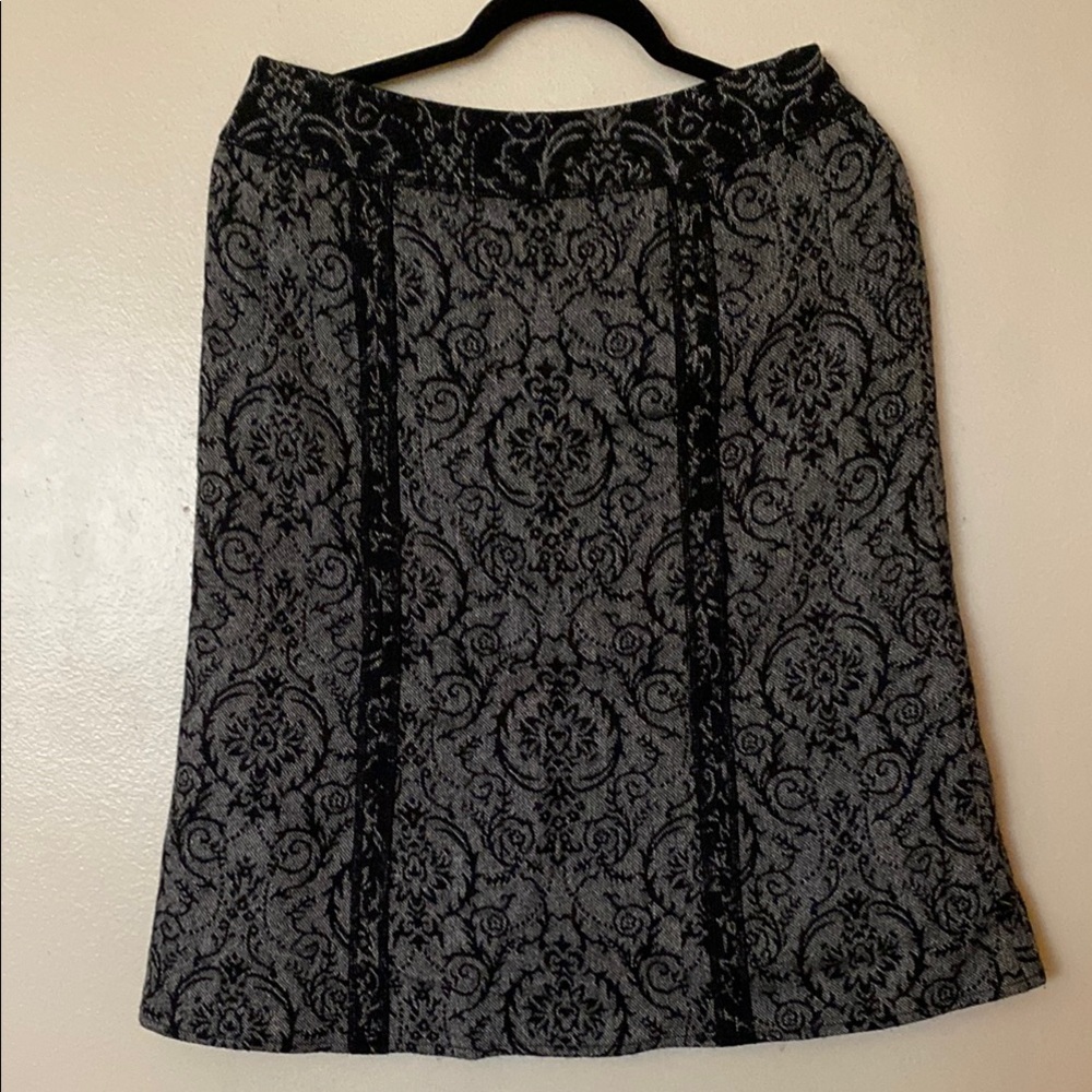 Black  and Grey A-Line Knee-Length Skirt by Tribal